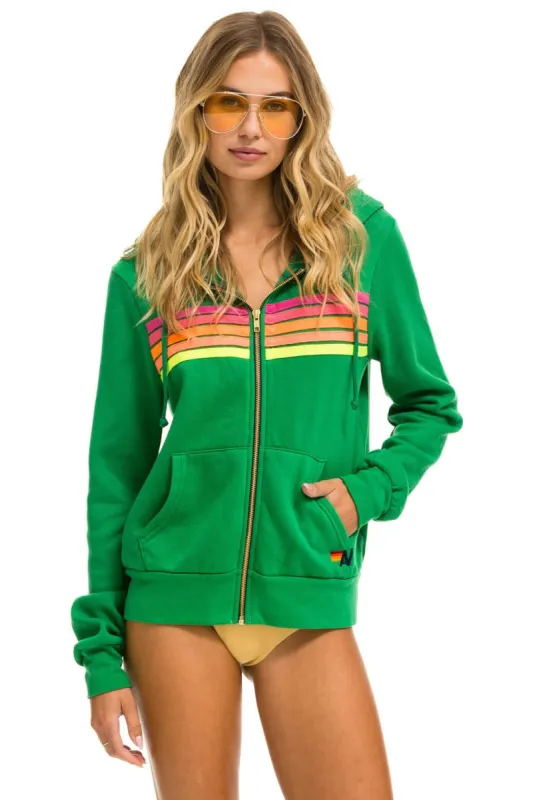 5 STRIPE HOODIE - KELLY GREEN // NEON PINK // YELLOW sold by Aviator Nation