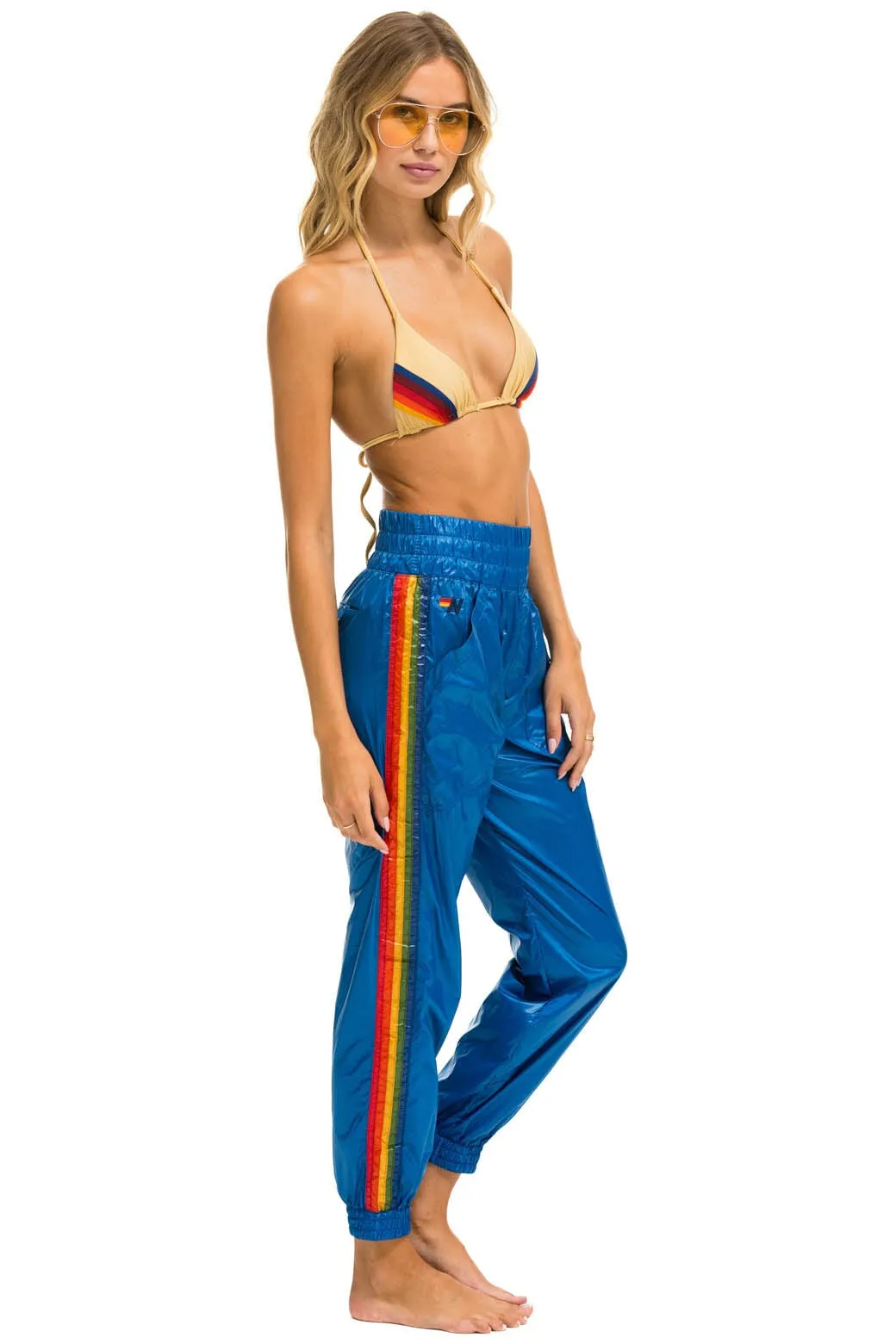 5 STRIPE HI RISE WIND PANT - SNORKEL BLUE sold by Aviator Nation