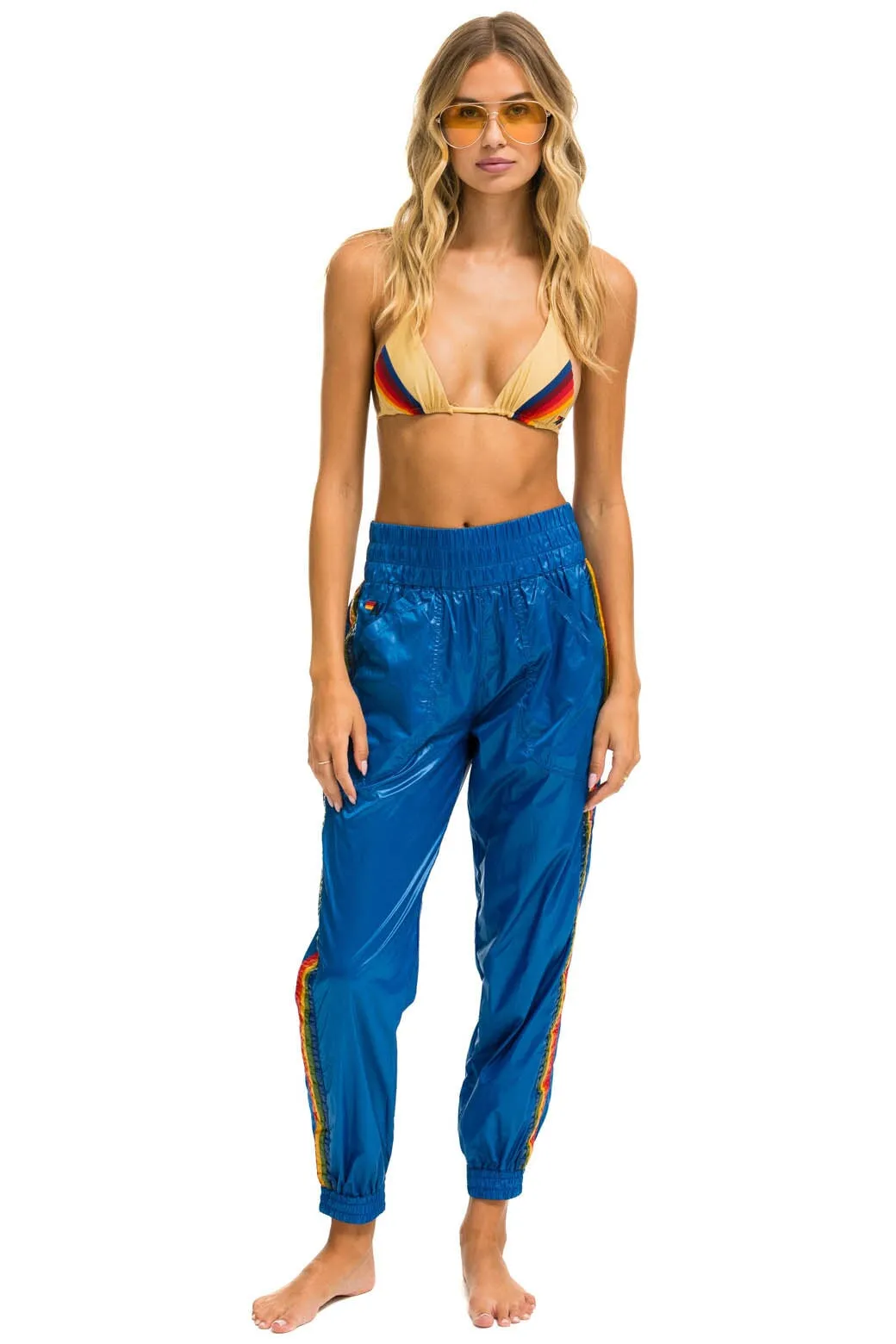 5 STRIPE HI RISE WIND PANT - SNORKEL BLUE sold by Aviator Nation product image thumbnail 2