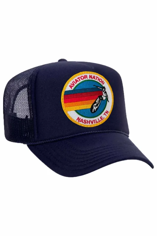 AVIATOR NATION NASHVILLE VINTAGE LOW RISE TRUCKER HAT sold by Aviator Nation