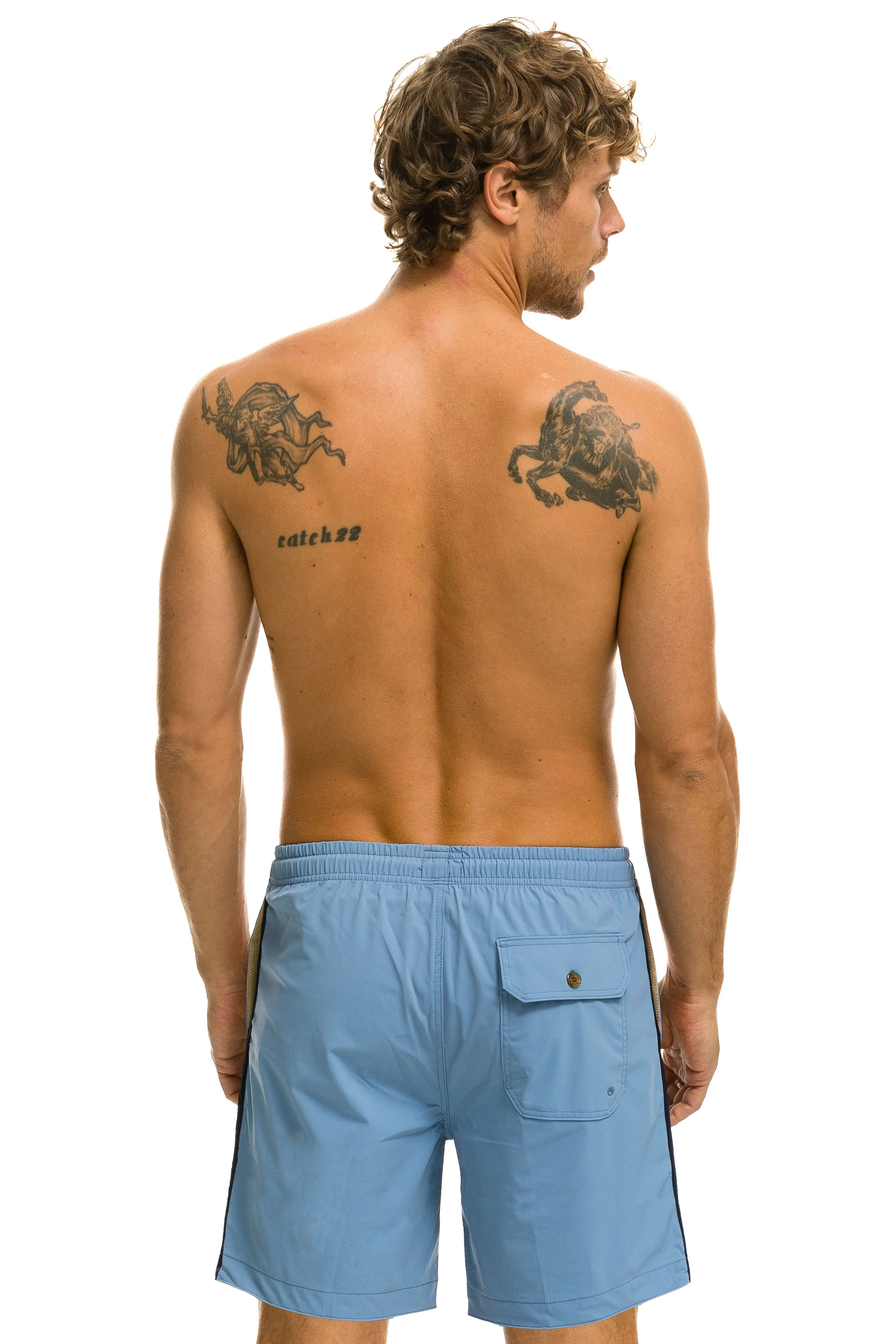 MEN'S 5 STRIPE FLEX SHORTS 7 INCH - ISLANDA sold by Aviator Nation product image thumbnail 3