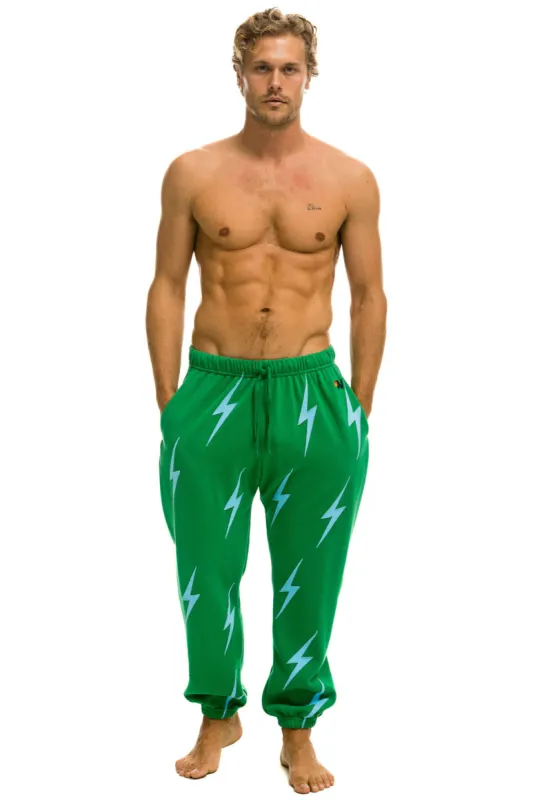 BOLT STITCH REPEAT SWEATPANTS - KELLY GREEN // BLUE sold by Aviator Nation