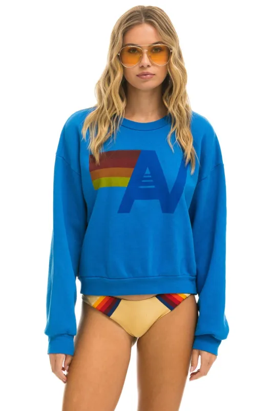LOGO RELAXED CREW SWEATSHIRT - OCEAN sold by Aviator Nation