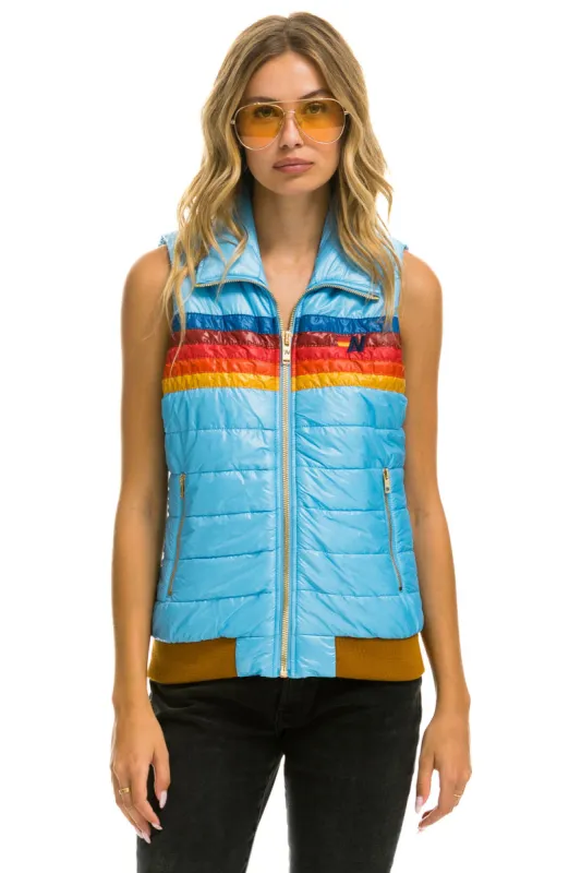 WOMEN'S 5 STRIPE VEST - GLOSSY SKY made by Aviator Nation