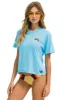 RAINBOW EMBROIDERY BOYFRIEND TEE - SKY sold by Aviator Nation