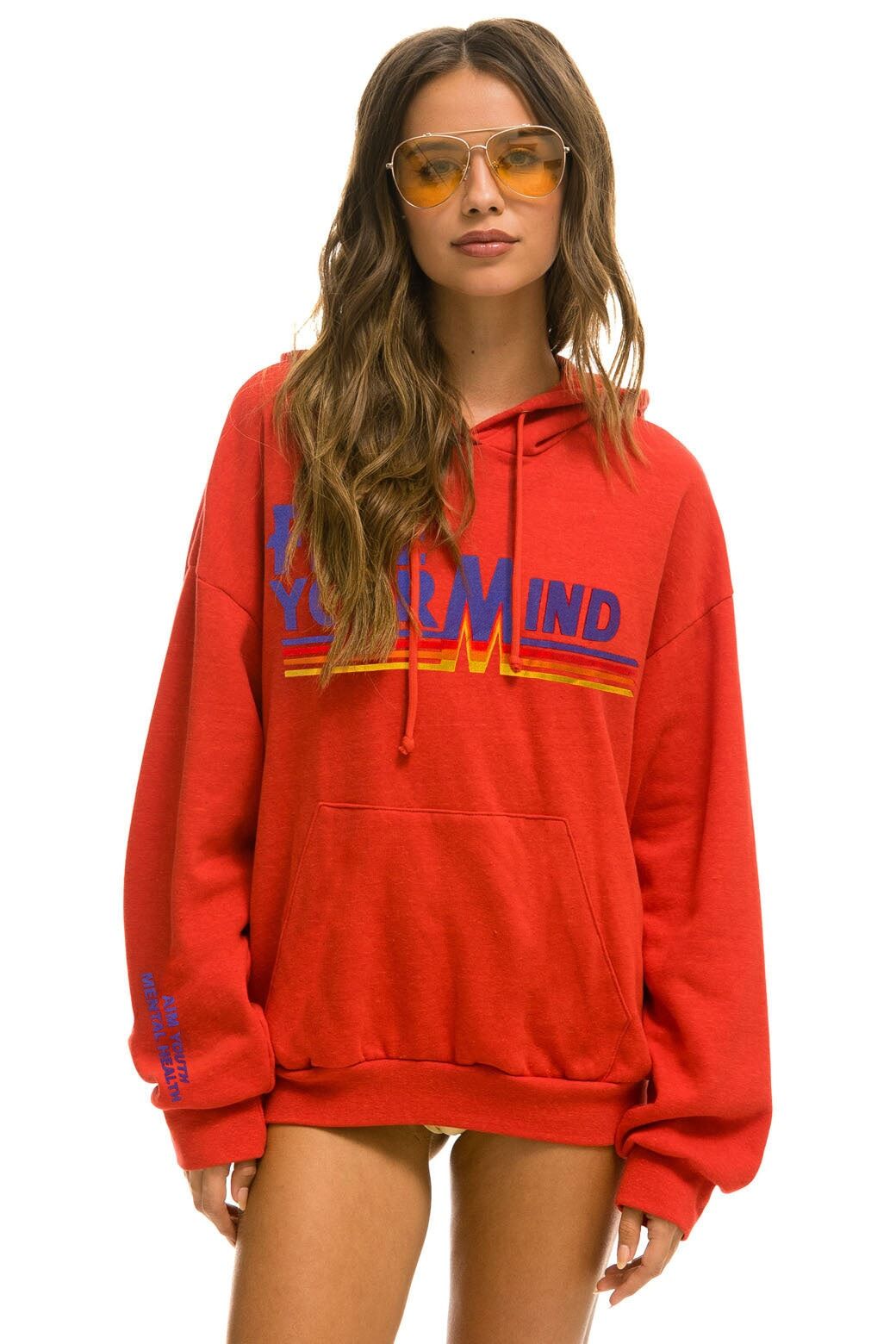 AVIATOR NATION + AIM YOUTH MENTAL HEALTH RELAXED PULLOVER HOODIE - RED sold by Aviator Nation product image thumbnail 3