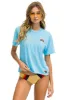 RAINBOW EMBROIDERY BOYFRIEND TEE - SKY sold by Aviator Nation