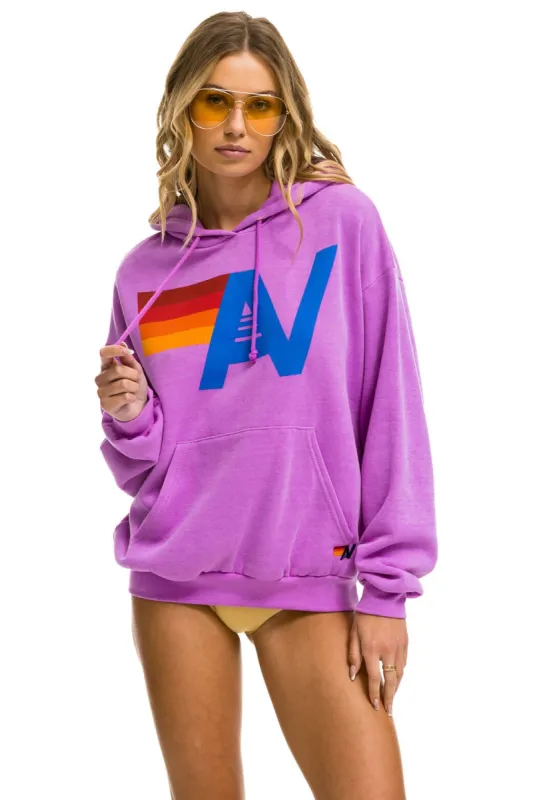 LOGO PULLOVER RELAXED HOODIE - NEON PURPLE sold by Aviator Nation