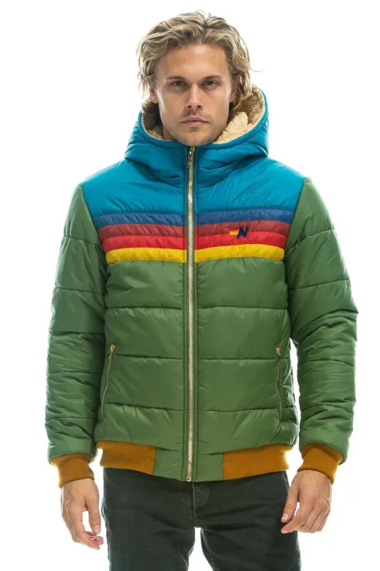 TREKKER 2 HOODED PUFFER JACKET - GARDEN GREEN made by Aviator Nation