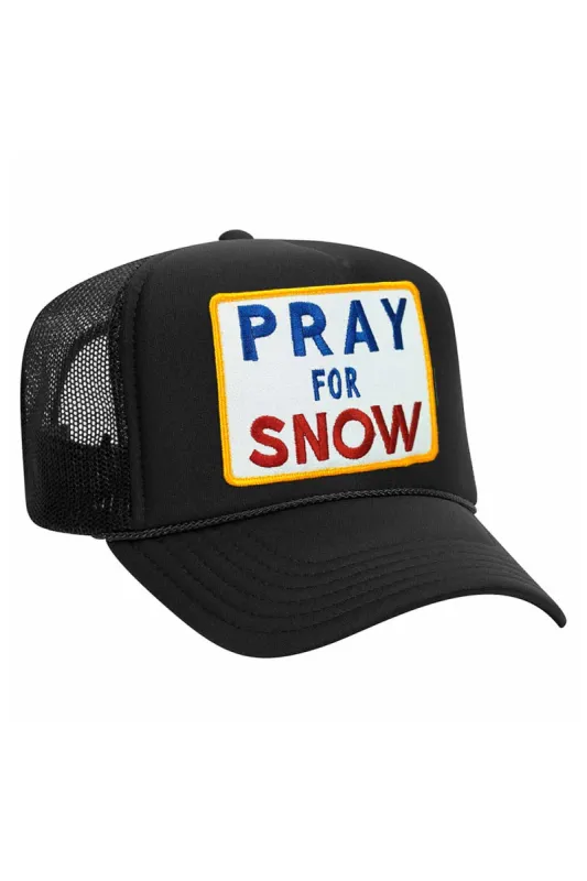 PRAY FOR SNOW VINTAGE TRUCKER HAT sold by Aviator Nation
