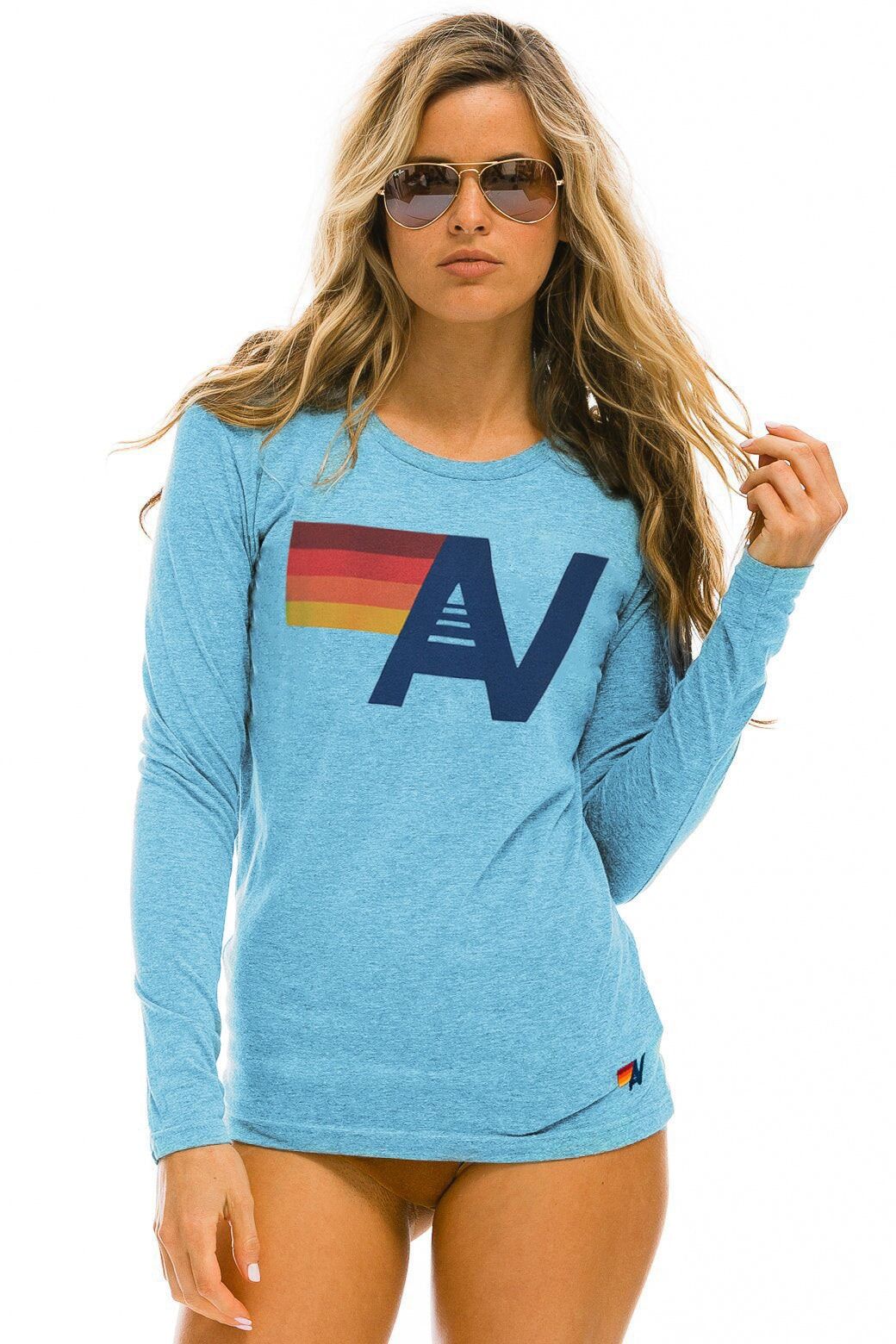 Copy of LOGO LONG SLEEVE CREW TEE - SKY sold by Aviator Nation