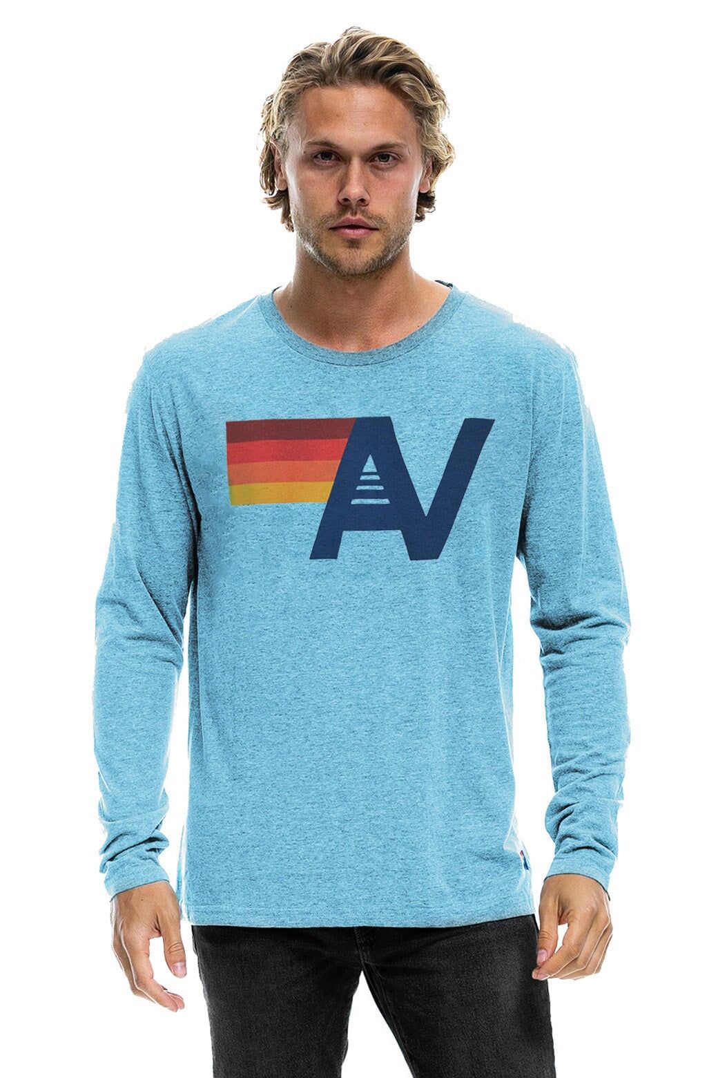 Copy of LOGO LONG SLEEVE CREW TEE - SKY sold by Aviator Nation product image thumbnail 2
