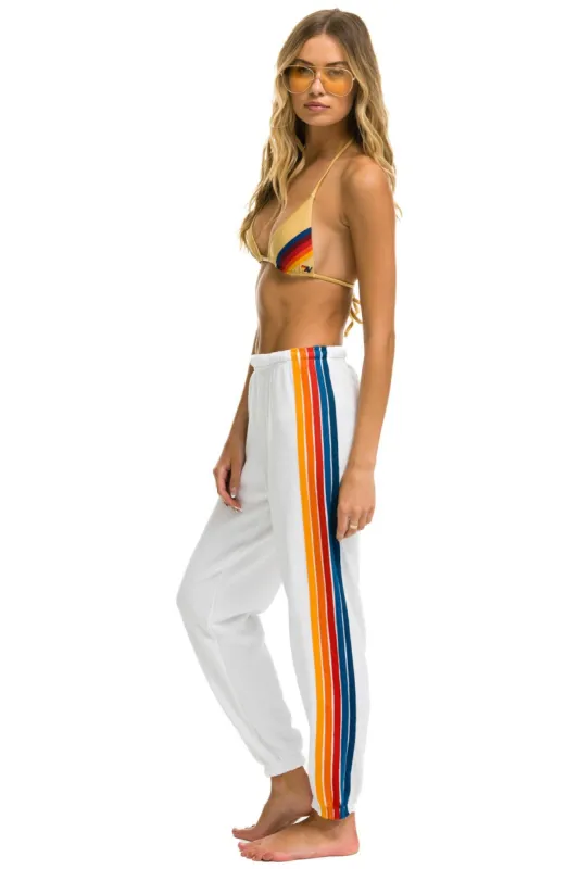 5 STRIPE SWEATPANTS - WHITE 2 sold by Aviator Nation