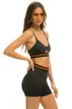 LOGO ELASTIC KEYHOLE BRA - CHARCOAL sold by Aviator Nation