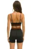 LOGO ELASTIC KEYHOLE BRA - CHARCOAL sold by Aviator Nation
