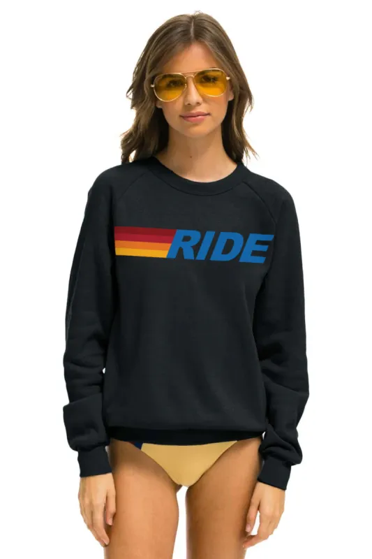 RIDE LOGO CREW SWEATSHIRT - CHARCOAL sold by Aviator Nation
