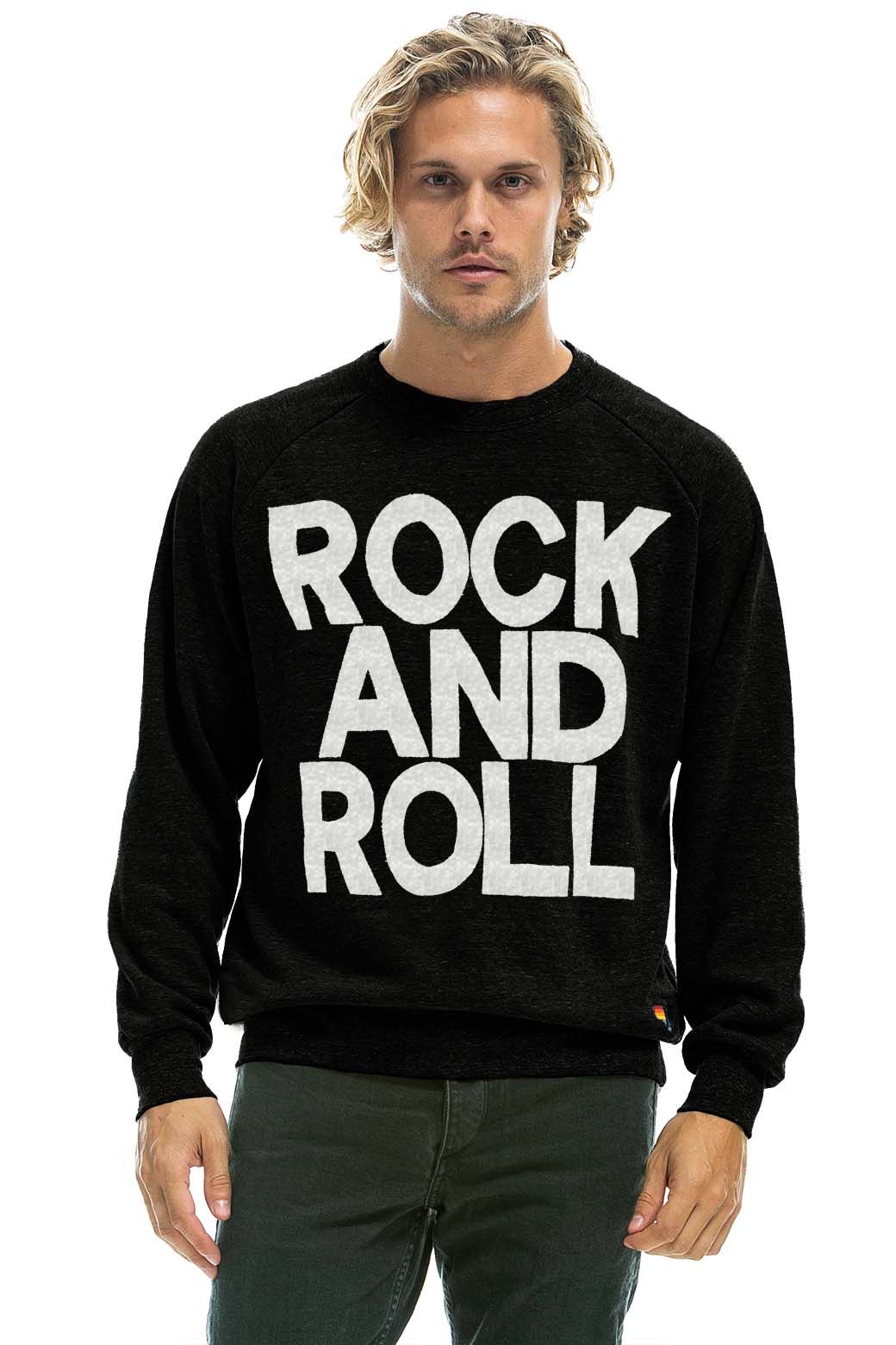 ROCK AND ROLL LIGHT WEIGHT CREW SWEATSHIRT - BLACK sold by Aviator Nation product image thumbnail 2
