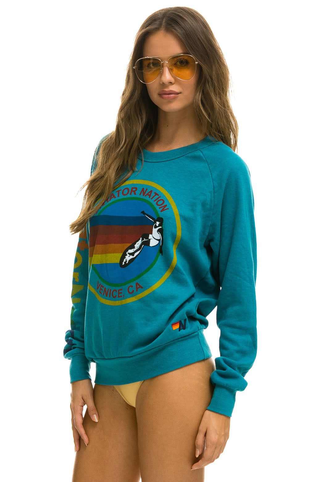 AVIATOR NATION SWEATSHIRT - TEAL sold by Aviator Nation product image thumbnail 4
