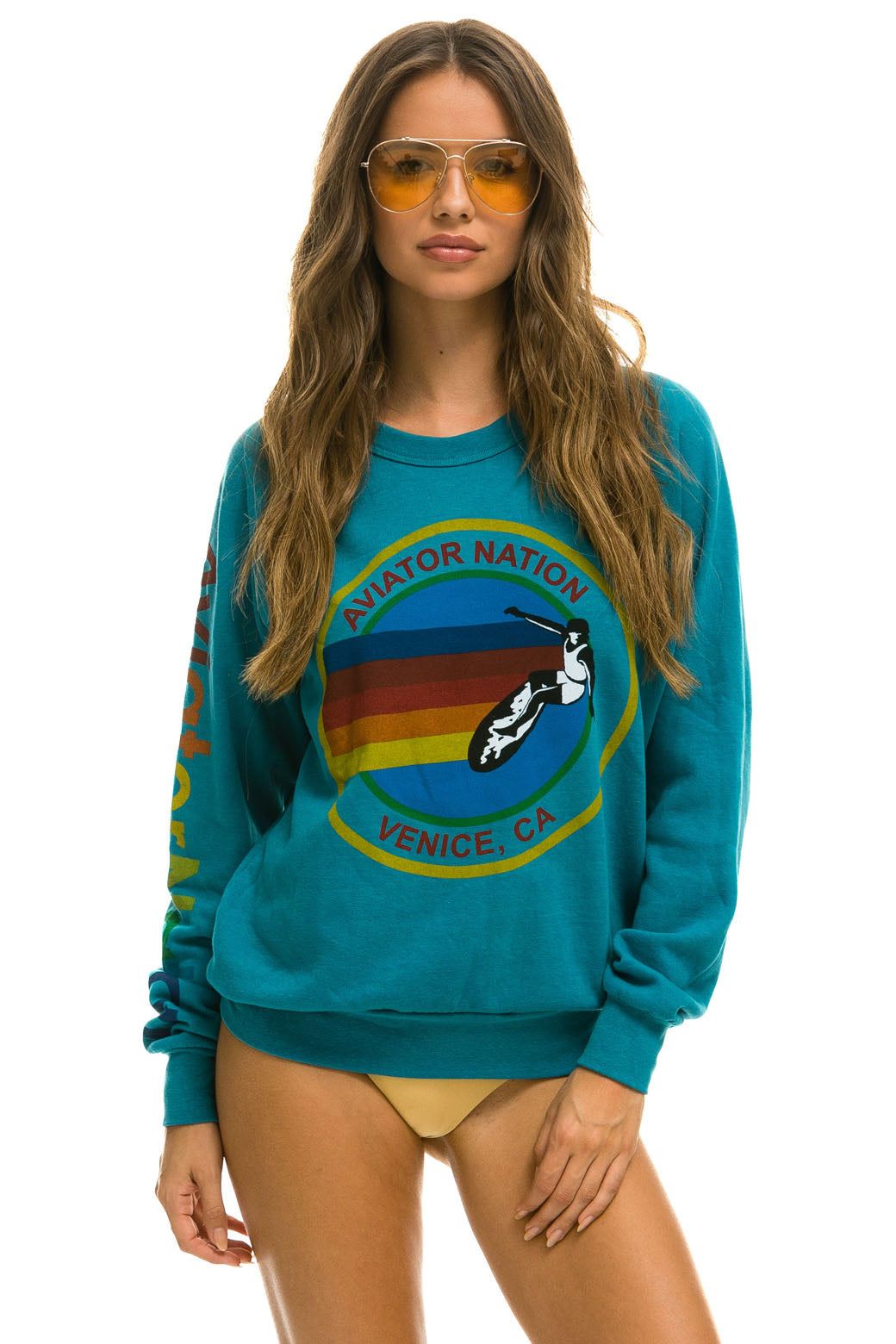 AVIATOR NATION SWEATSHIRT - TEAL sold by Aviator Nation