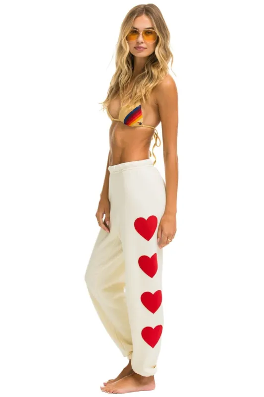 HEART STITCH 4 SWEATPANTS - VINTAGE WHITE sold by Aviator Nation