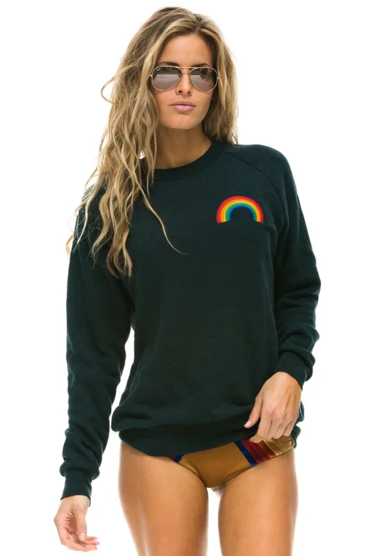 RAINBOW EMBROIDERY  SWEATSHIRT - CHARCOAL sold by Aviator Nation