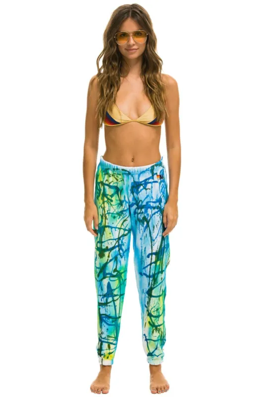 ARTIST COLLECTION SWEATPANTS - BLUE // GREEN sold by Aviator Nation