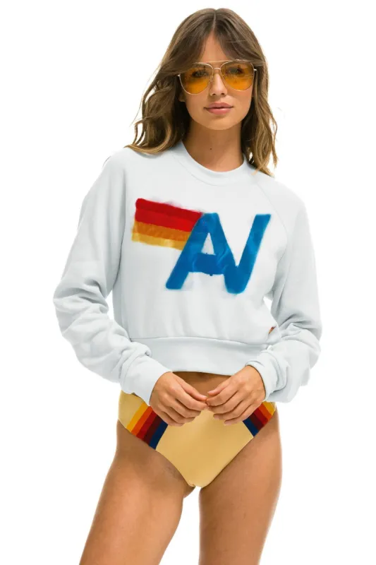 ARTIST COLLECTION CROPPED CREW SWEATSHIRT - WHITE LOGO made by Aviator Nation
