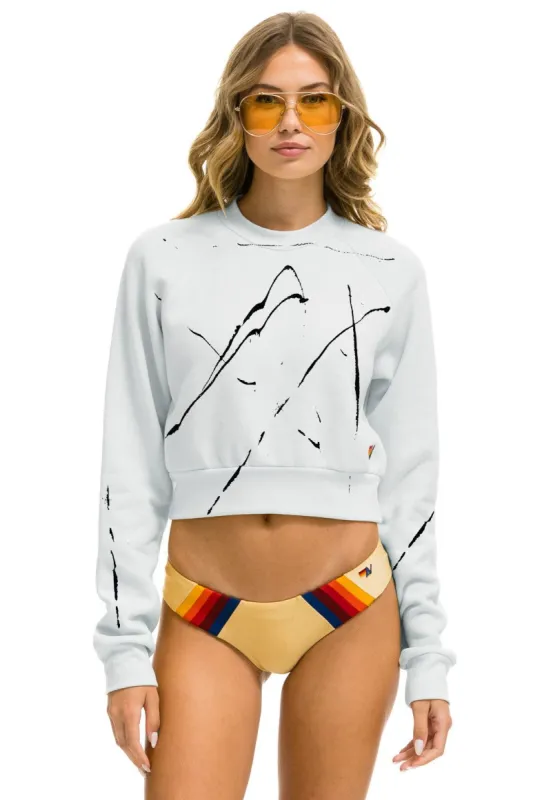 ARTIST COLLECTION CROPPED CREW SWEATSHIRT - WHITE // BLACK made by Aviator Nation