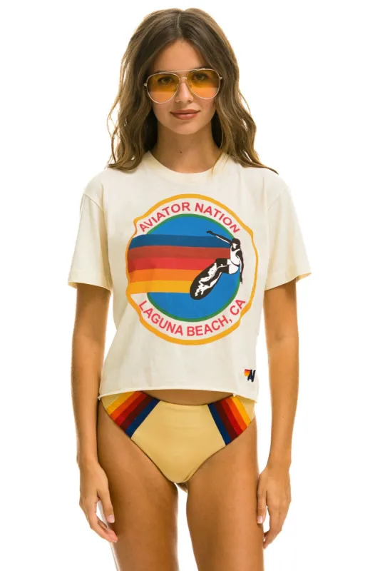 SIGNATURE LAGUNA BEACH BOYFRIEND TEE - VINTAGE WHITE sold by Aviator Nation