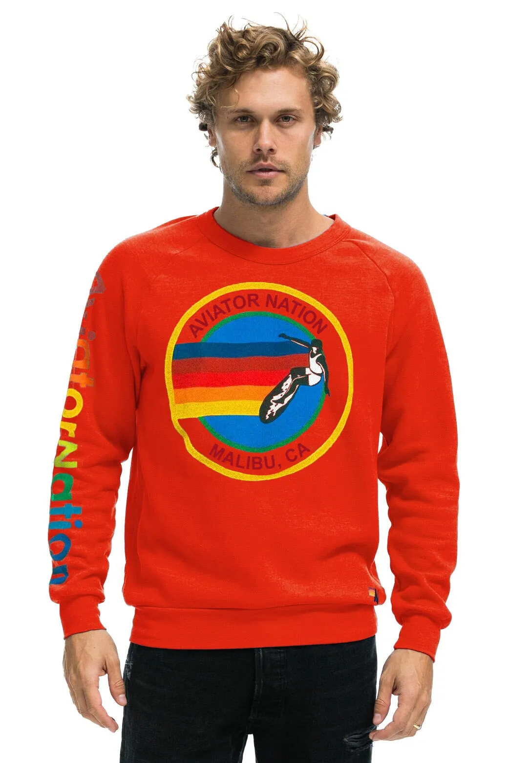 AVIATOR NATION MALIBU CREW SWEATSHIRT - RED sold by Aviator Nation product image thumbnail 2