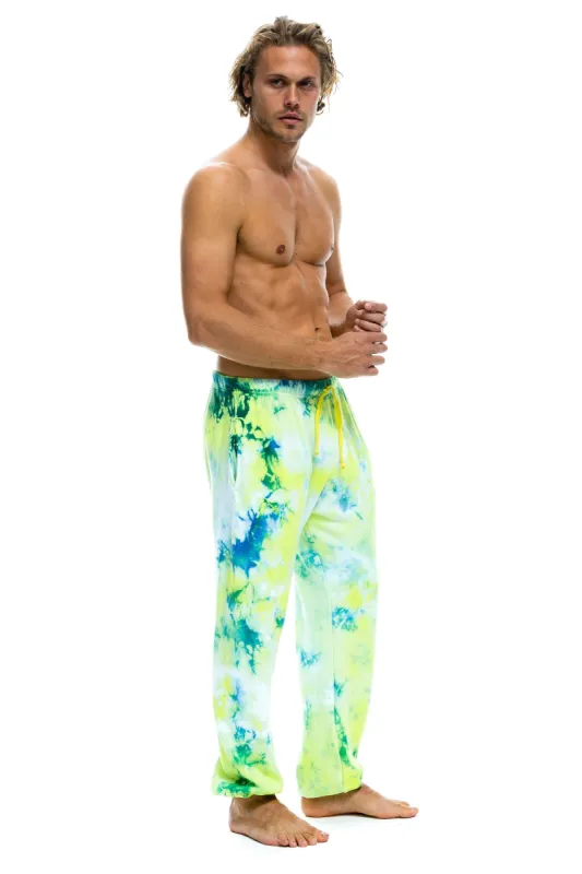 HAND DYED SWEATPANTS - NEON YELLOW sold by Aviator Nation