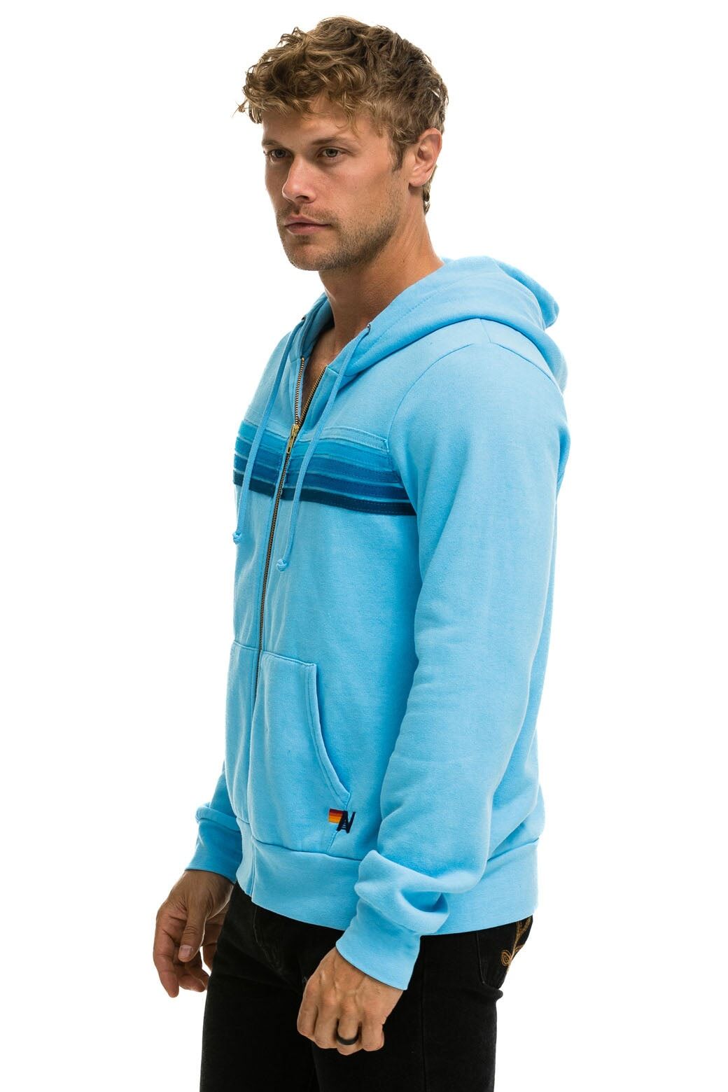 5 STRIPE HOODIE - SKY // BLUE sold by Aviator Nation product image thumbnail 4
