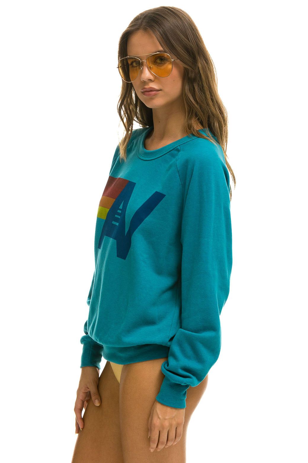 LOGO SWEATSHIRT - TEAL sold by Aviator Nation product image thumbnail 3