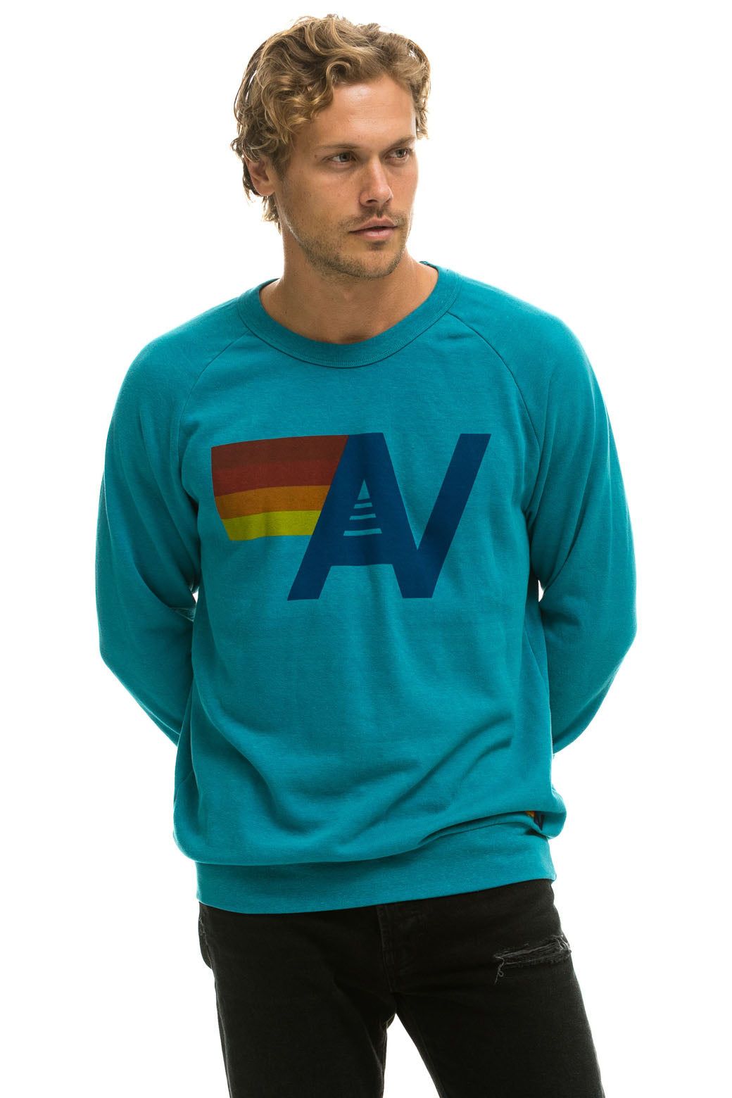 LOGO SWEATSHIRT - TEAL sold by Aviator Nation product image thumbnail 4