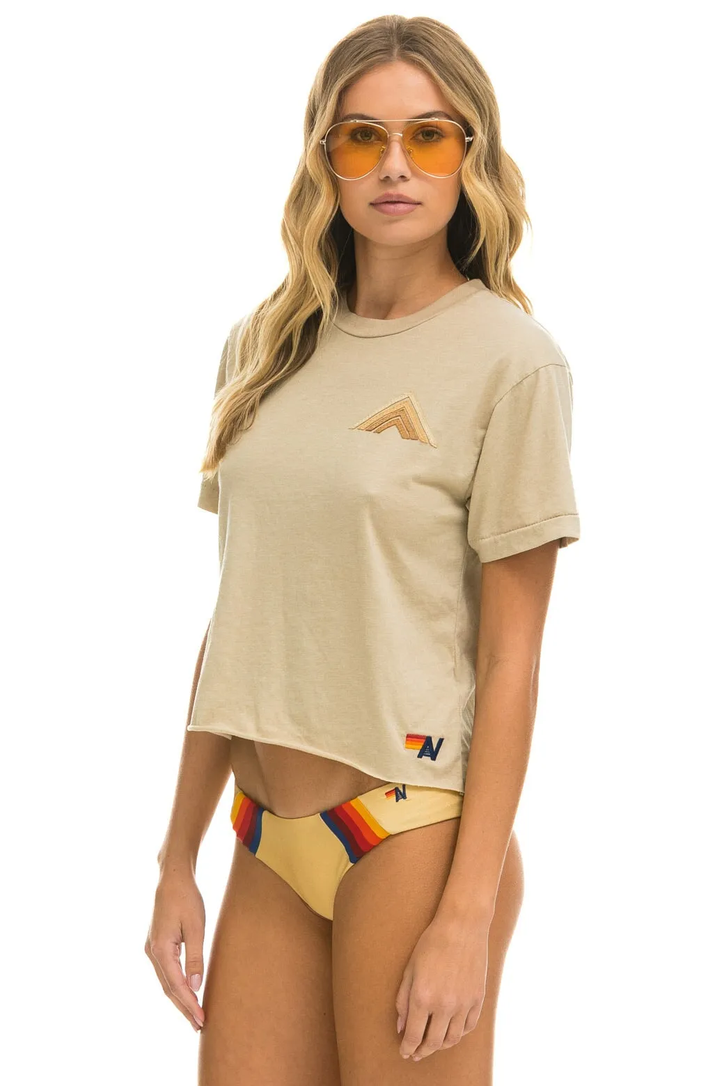 MOUNTAIN STITCH BOYFRIEND TEE - SAND // TAN sold by Aviator Nation product image thumbnail 2