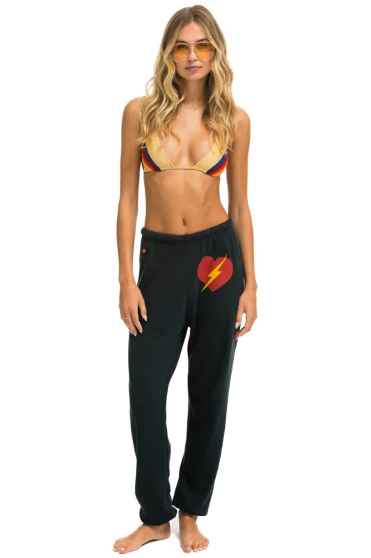 BOLT HEART SWEATPANTS - CHARCOAL sold by Aviator Nation