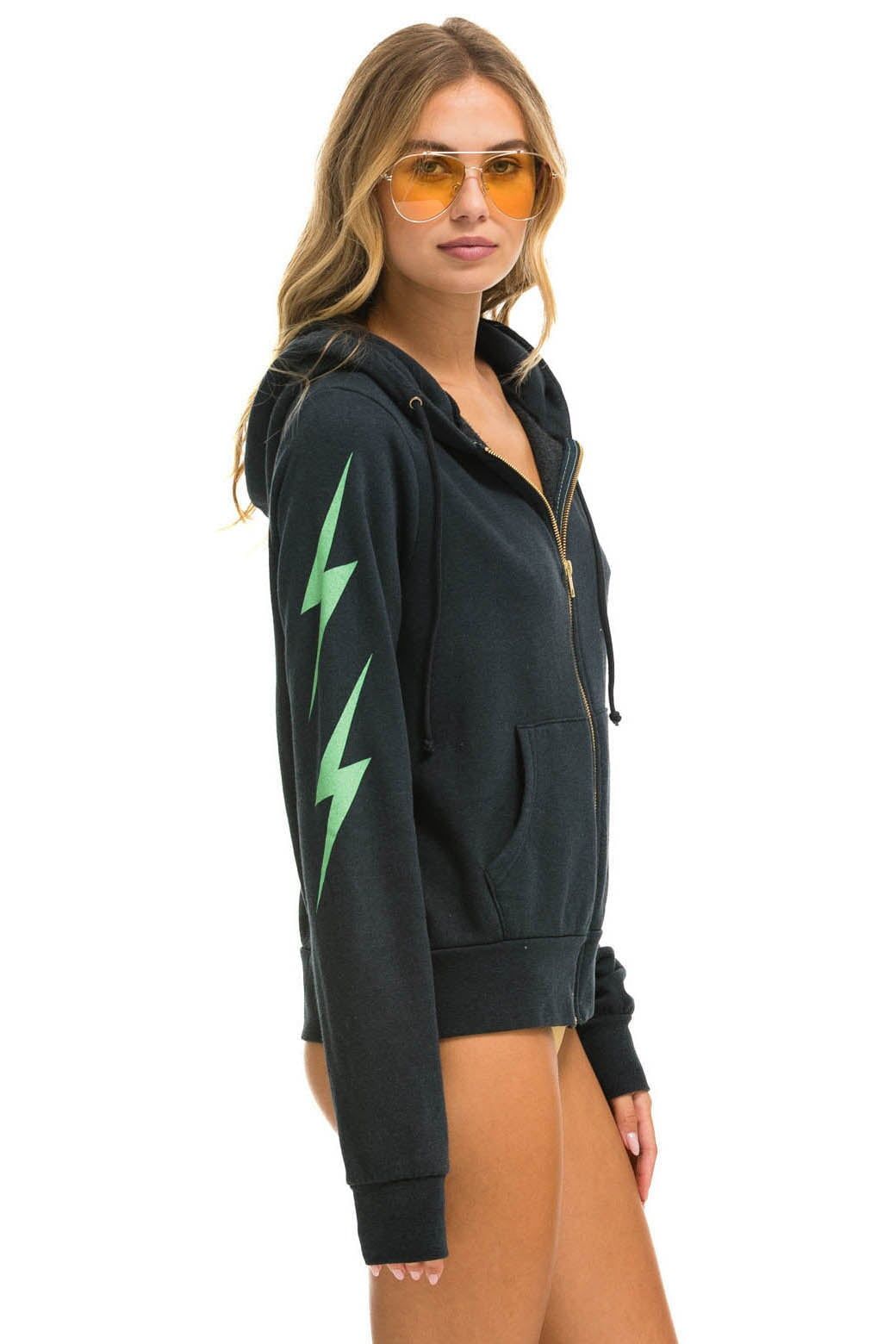 BOLT 4 ZIP HOODIE - CHARCOAL // MINT sold by Aviator Nation product image thumbnail 2