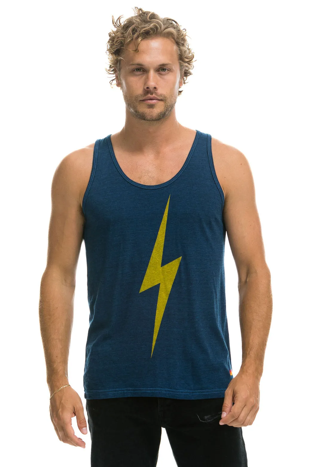 MEN'S BOLT TANK - NAVY sold by Aviator Nation