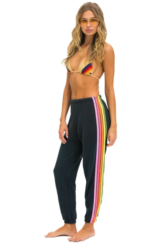 5 STRIPE SWEATPANTS - CHARCOAL // PINK // GREEN sold by Aviator Nation