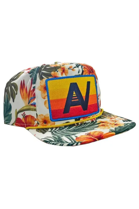 LOGO RAINBOW VINTAGE SAFARI TWILL LOW-RISE TRUCKER sold by Aviator Nation
