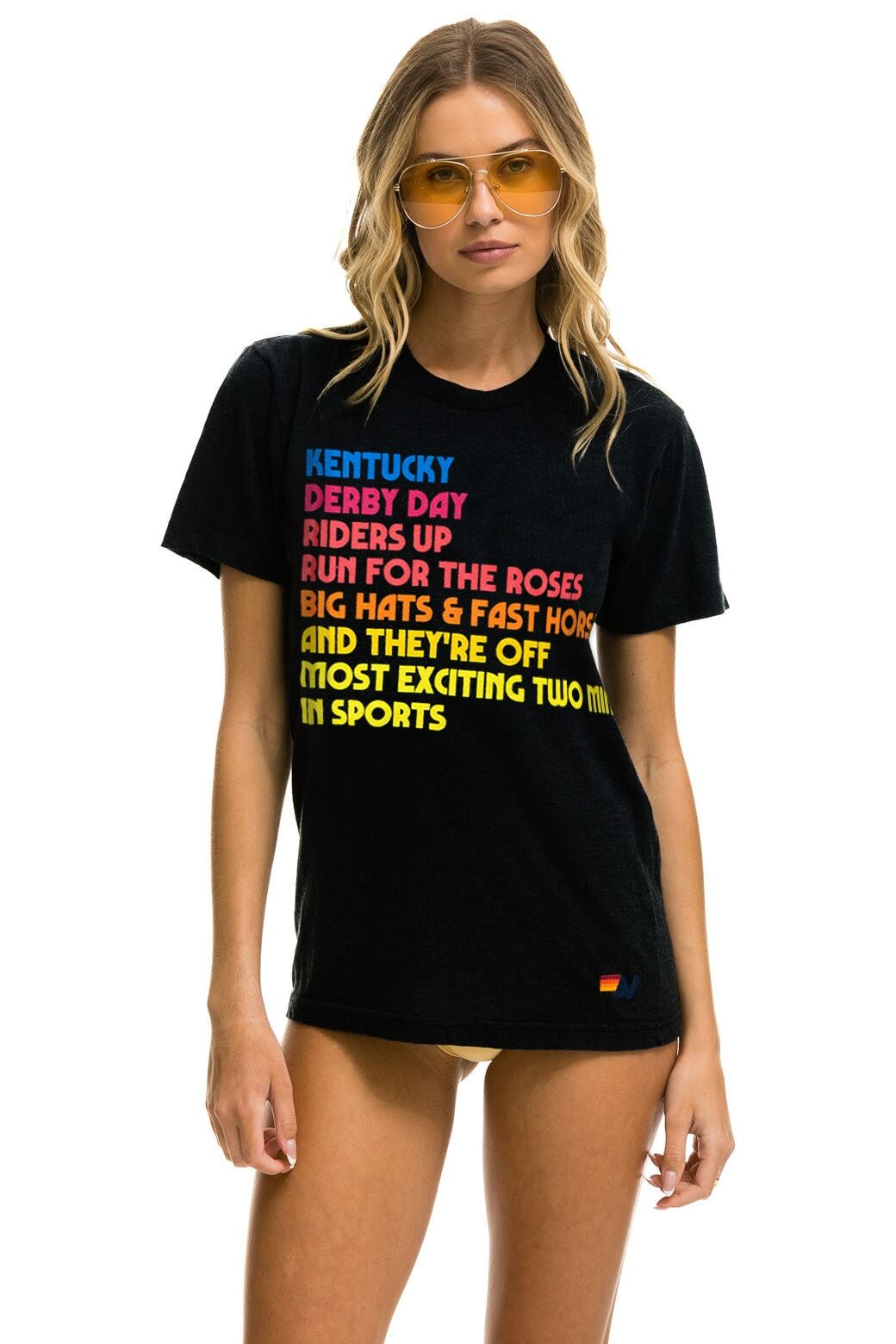 KENTUCKY DERBY 2023 TEE - BLACK sold by Aviator Nation