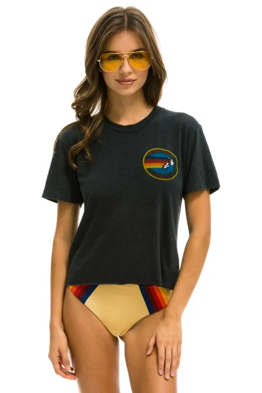 AVIATOR NATION SMALL LOGO BOYFRIEND TEE - CHARCOAL sold by Aviator Nation