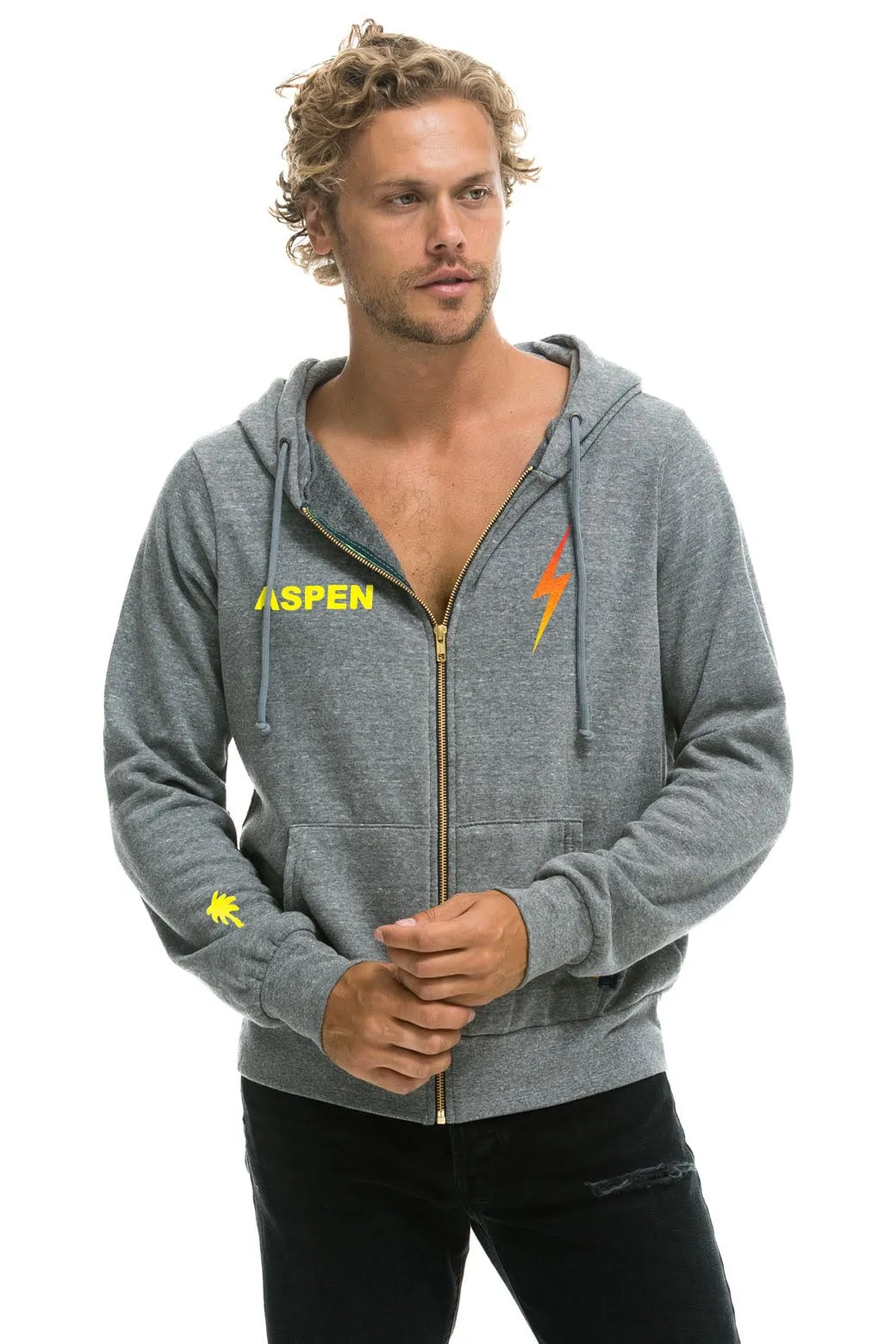 PALM TREE FESTIVAL ASPEN 2024 ZIP HOODIE - HEATHER sold by Aviator Nation product image thumbnail 2