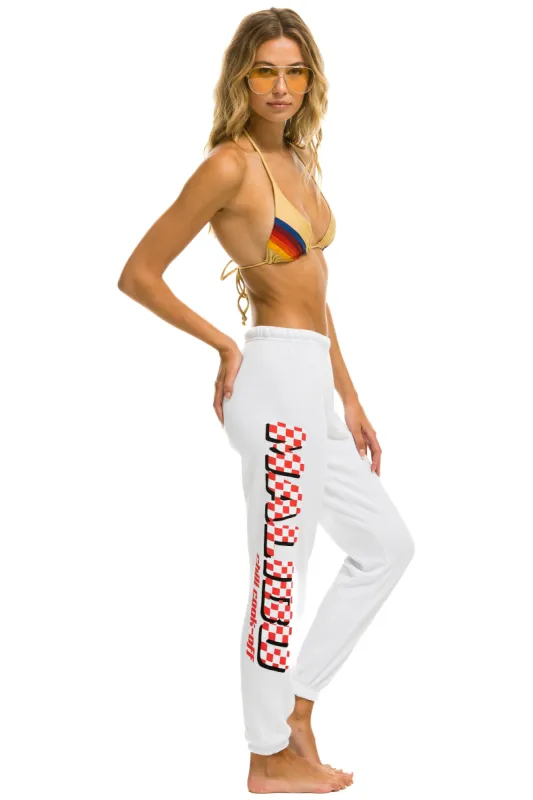 SWEATPANTS - MALIBU CHILI COOKOFF 2022 - WHITE sold by Aviator Nation