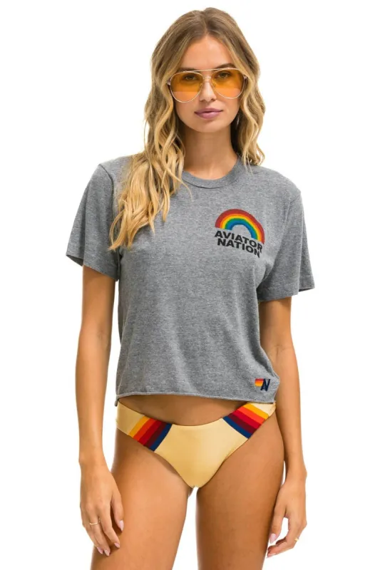 AVIATOR NATION RAINBOW BOYFRIEND TEE - HEATHER GREY sold by Aviator Nation