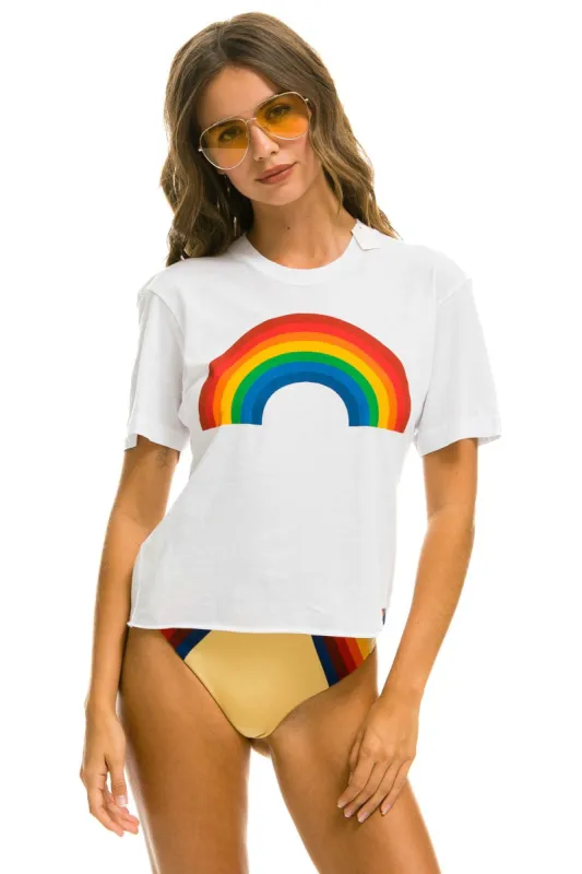 RAINBOW BOYFRIEND TEE - WHITE sold by Aviator Nation