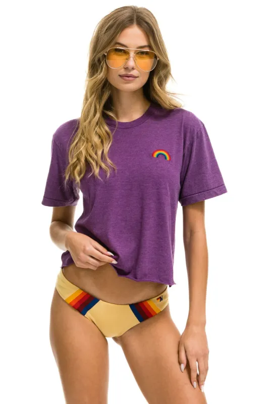 RAINBOW EMBROIDERY BOYFRIEND TEE - PURPLE sold by Aviator Nation