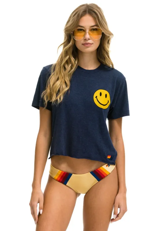 SMILEY CHASING RAINBOWS BOYFRIEND TEE - NAVY sold by Aviator Nation