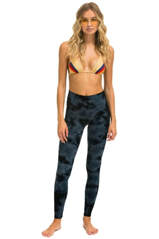 HAND DYED FULL LENGTH HI-RISE LEGGINGS - TIE DYE SMOKE sold by Aviator Nation