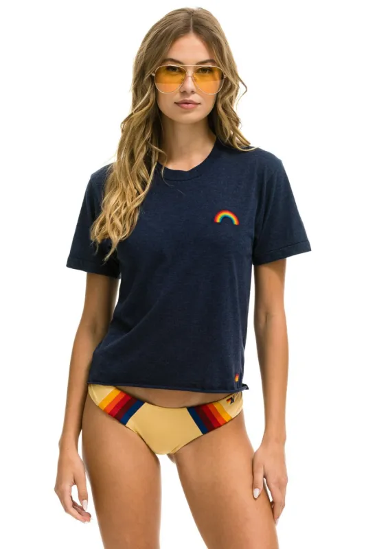 RAINBOW EMBROIDERY BOYFRIEND TEE - NAVY sold by Aviator Nation